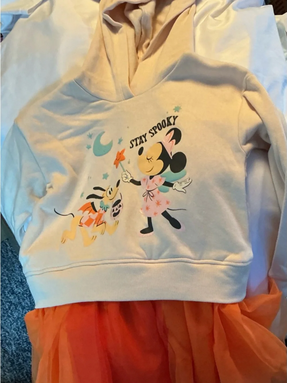 NWT Disney Minnie Mouse Halloween Hoodie Tutu Set Girls XS Ears - Picture 2 of 8